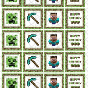 MineCraft005  декор за  бисквитки / мъфини