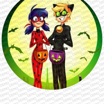 008 Halloween (Хелоуин) декор за торта Калинката и черният котарак