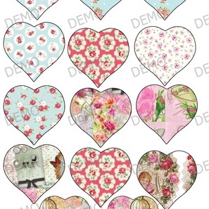 024 Love - 12 бр. декорации сърца 6см