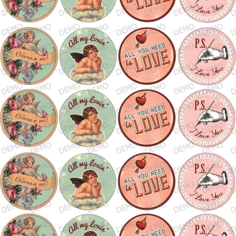 025 Love - 20 бр. декорации на 5 см 025 Love - 20 бр. декорации на 5 см