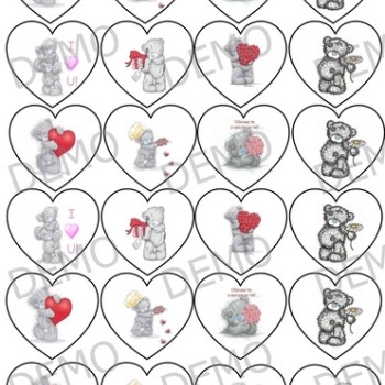046 Love - 24 бр. декорации сърца 5/4.75 см