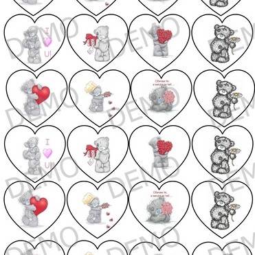 046 Love - 24 бр. декорации сърца 5/4.75 см