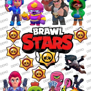 007А Brawl stars /брау старс лога за декорация