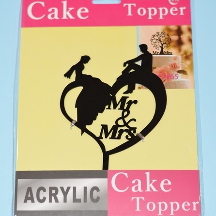Cake topper младоженци сърце